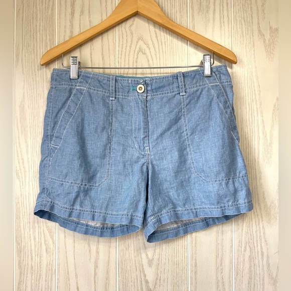 Tommy Bahama Pants - Tommy Bahama 100% Linen Sea Glass Shorts Buccaneer Blue Women’s Size 6 EUC